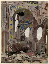 Intérieur bombardé de l